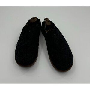 Olukai Mens Nohea Wool Slip-On Shoes Size M12 Charcoal With Rubber Outsole